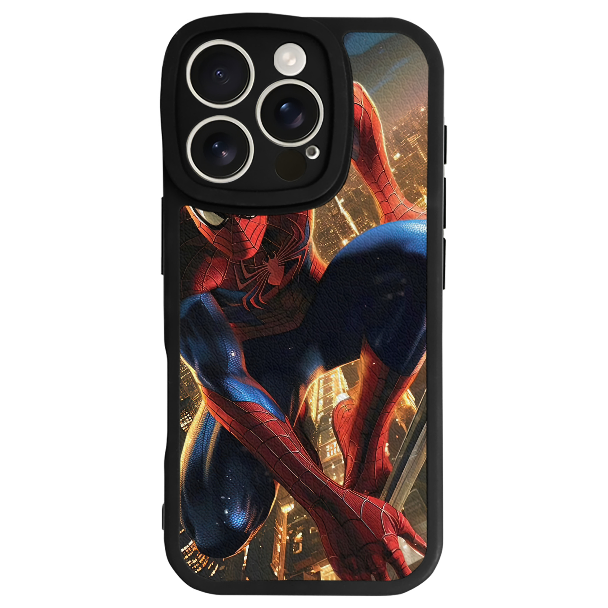 Spider Man スパイダーマン 【iPhone 16シリーズ対応】シリコンスマホケース（レザー調） 材質：シリコン